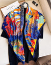 Women Scarf Silk Feeling Hair Neck Square Brand Office bandanna muffler Waiter Flight Attendants Handkerchief Rings wrap