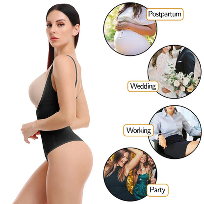 Women Shapewear Bodysuit Thong Panty Body Shaper Waist Trainer Corrective Underwear Tummy Control Shapewear