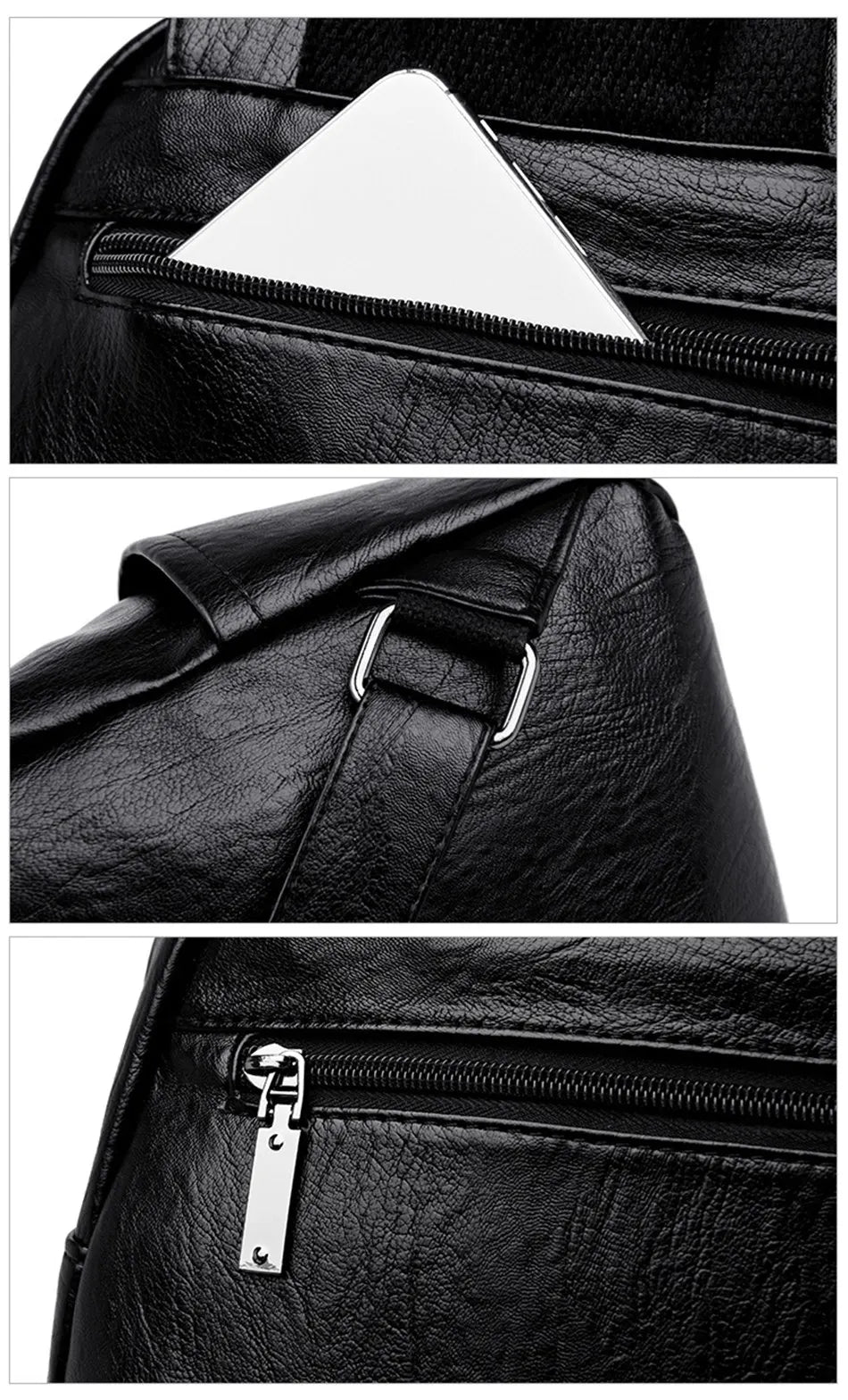 Soft Leather Backpacks Vintage Female Shoulder Bags Casual Travel Ladies Bagpack School Bags