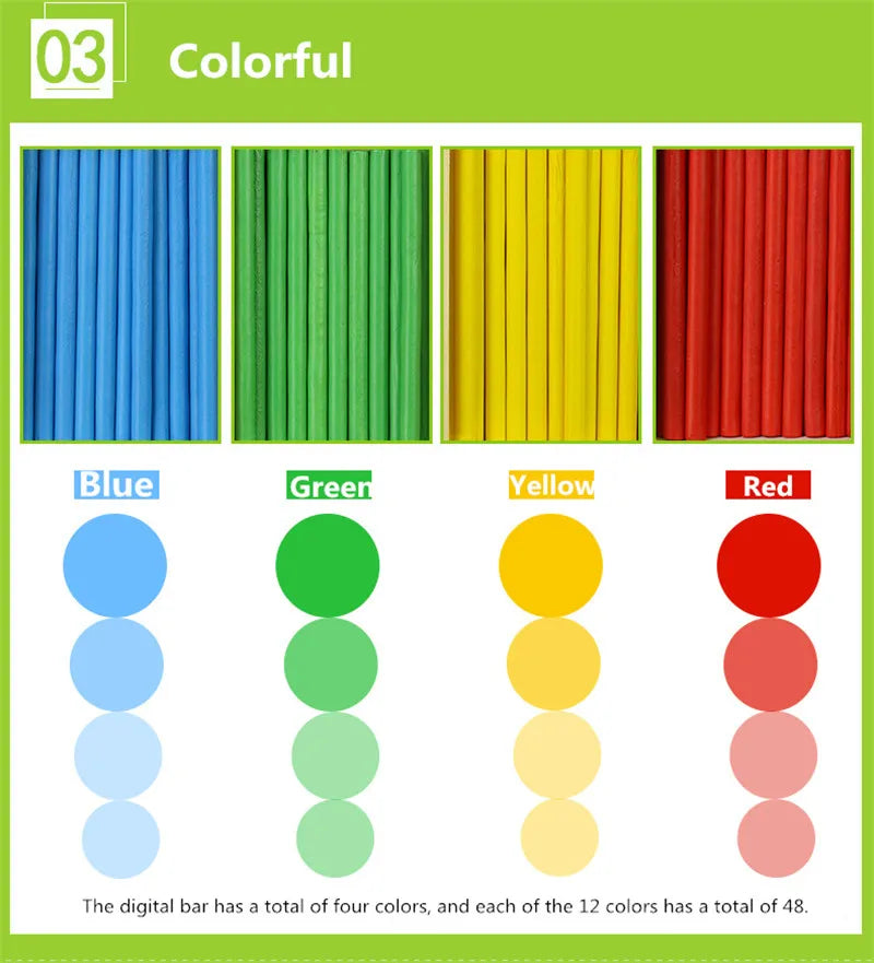 Learning math Wooden Educational Toys Digital Stick Montessori Teaching Aid Mathematics Enlightenment Knowledge