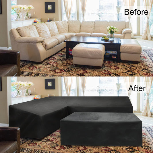 Waterproof L Shape Patio Furniture Cover Outdoor Garden Sofa Dustproof Rain Snow UV Protector