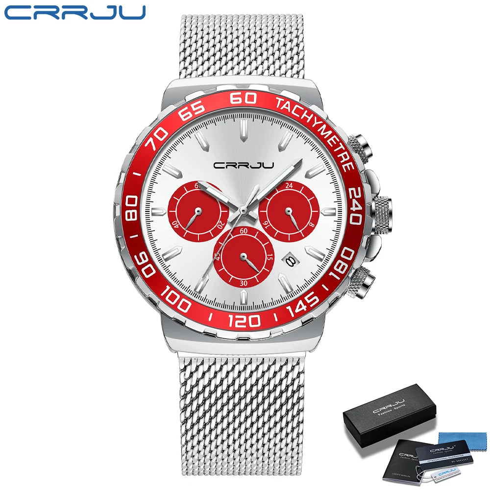 Men Watch Quartz New Japanese Chronograph Top Brand Waterproof Stainless Wristwatches with date Relogio Masculino
