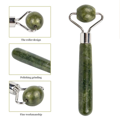 1Pc 3 Style Jade Stone Roller Eyes Nose Face Arms Neck Massage Roller Face Slimming Body Head Neck Massage Tools