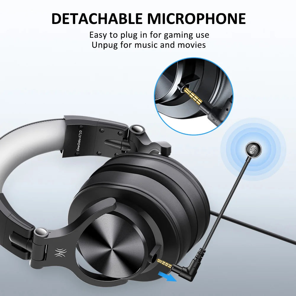 A71D Wired Gaming Headset Gamer Over Ear Hi-Res Audio Headphones With Detachable Microphone For PC Computer PS4 PS5 Xbox
