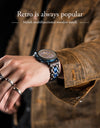 Fashion Wood Watch Wristwatches Quartz Stopwatch Ebony Calendar Display Stainless Steel