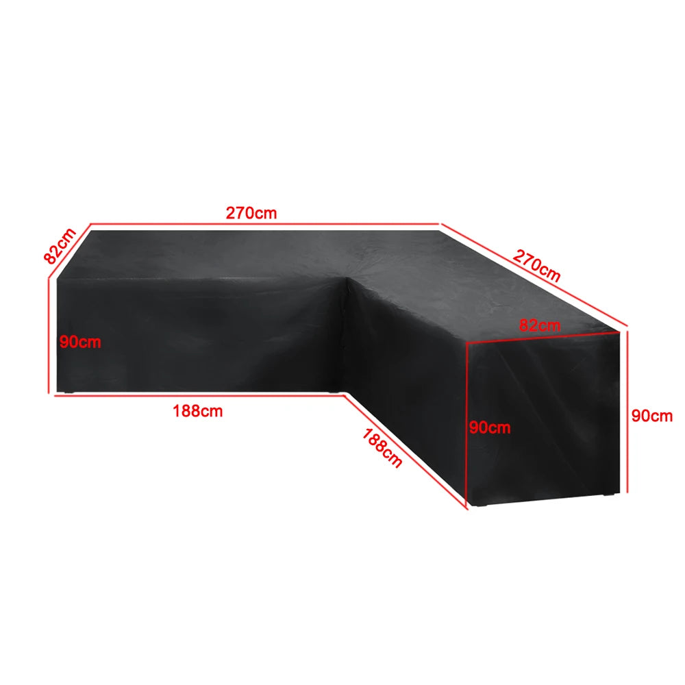Waterproof L Shape Patio Furniture Cover Outdoor Garden Sofa Dustproof Rain Snow UV Protector