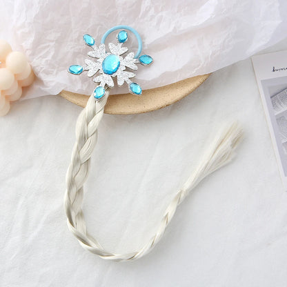 Princess Braid Elsa Headband Hairpiece Cosplay Braided Wigs for Elsa Dress Up Set for Toddler Girls Party Wedding Birthday