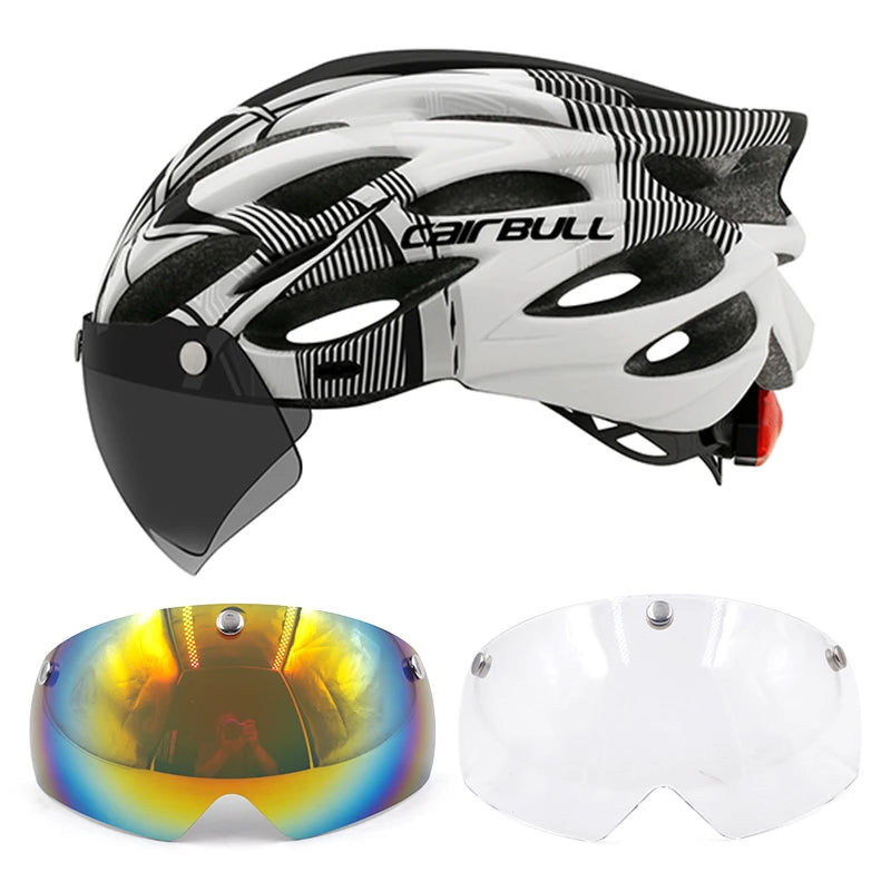 Lightweight LED Cycling Helmet With Visor For Road And Mountain Bike