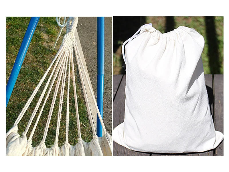 Outdoor Swing White Canvas Hammock Garden Decoration Hammock Outdoor Camping Trip