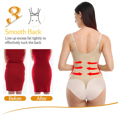 Women Shapewear Bodysuit Thong Panty Body Shaper Waist Trainer Corrective Underwear Tummy Control Shapewear