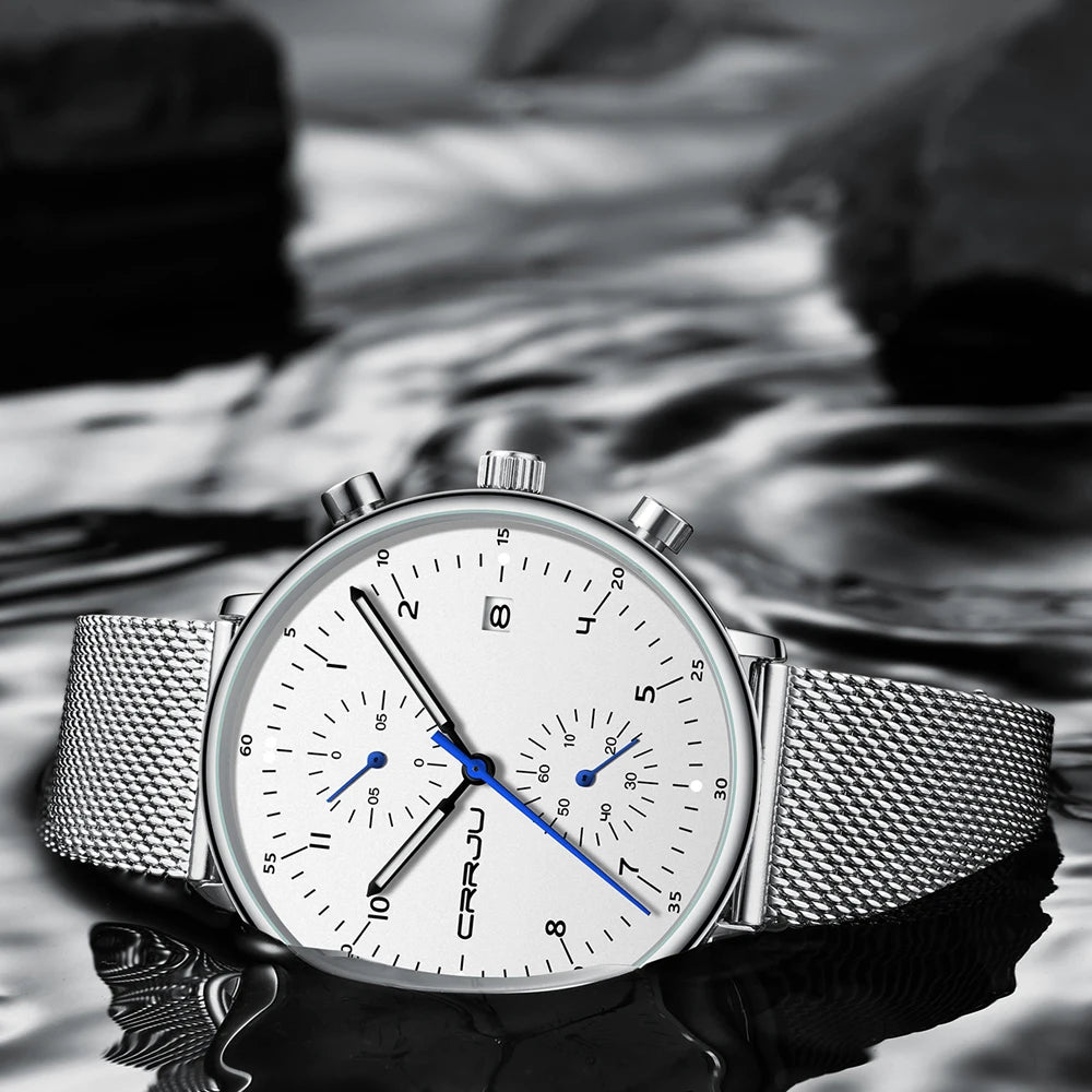 Mens Watch Top Luxury Brand Men Stainless Steel WristWatch Men's Military waterproof Date Quartz watches relogio masculino