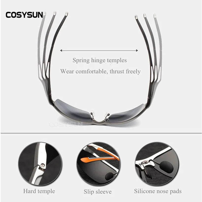 Men Polarized Aluminum Alloy Frame Sunglasses Male Driving Polarized Sunglasses