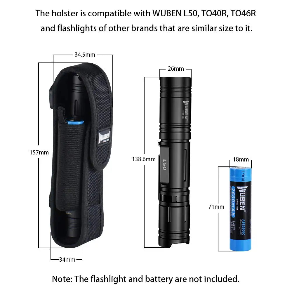 Adjustable Nylon Flashlight Holster
