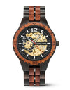 Automatic Self-Wind Watch for Men Wood Red Sandalwood Wristwatches Male Waterproof In Wooden Box