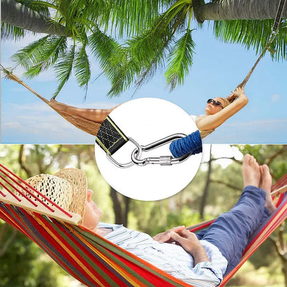 Lighten Up Hammock Straps Rope Carabiner Tree Swing Hanging Kit Hammock Straps Camping 350KG Load Capacity Rope Carabiner