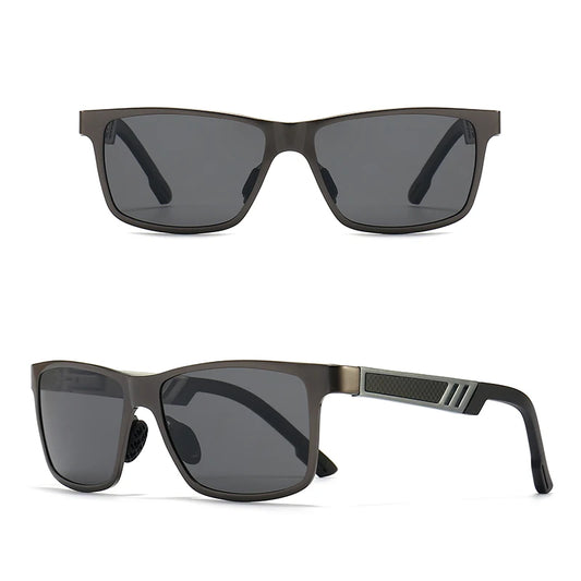 Rectangle Men Polarized Sunglasses Aluminium Magnesium UV400 Driving Eyewear Mirror Lens