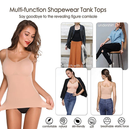 Women Shapewear Top Seamless Camisole Slimming Shaper Top Classic Comfort Smooth Cami Tummy Control Tank Top