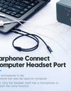 Audio Splitter Headphone Adapter 3.5mm AUX Cable for Computer 1 Female to 2 Male Mic Y Splitter Headset to PC Adapter