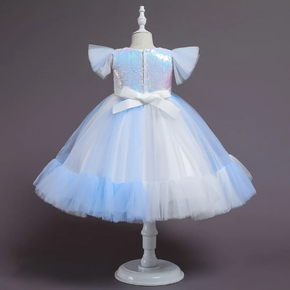 Purim Kids Dresses For Girls Elegant Flower Girls Wedding Dress Children Evening Party Lace Princess Ball Gown Clothing 2-10 Y