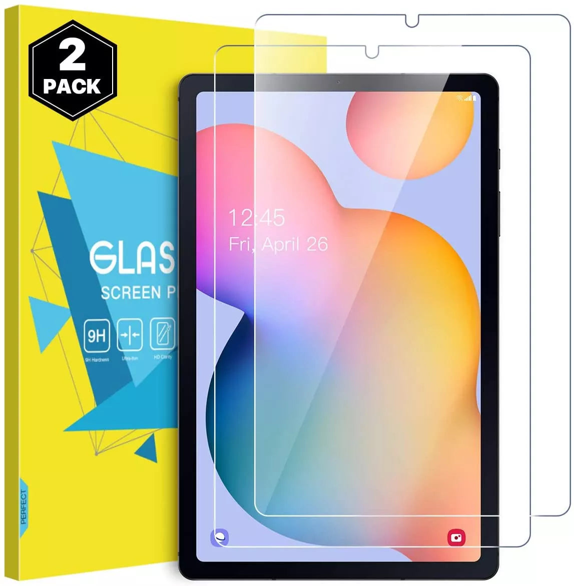 Tablet Screen Protector for Galaxy Tab S6 Lite /S7/S7 Plus/Tab S7 FE,[2Pack] HD 9H Hardness Tempered Glass Fingerprint-Resistant