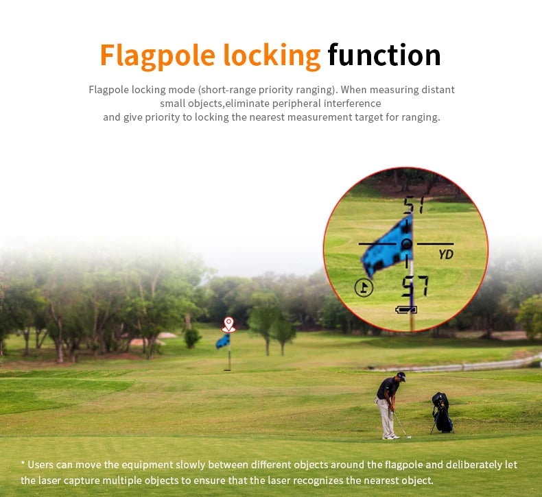 6X Golf Laser Rangefinder 1000m With Slope Compensation And Flag Lock