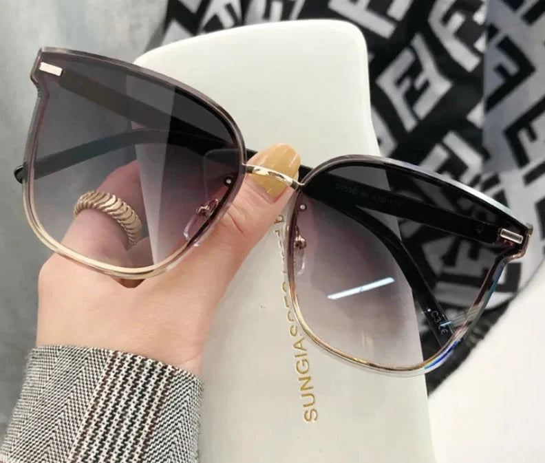 Rimless Sunglasses Women Fashion Tide Cat Eye Glasses