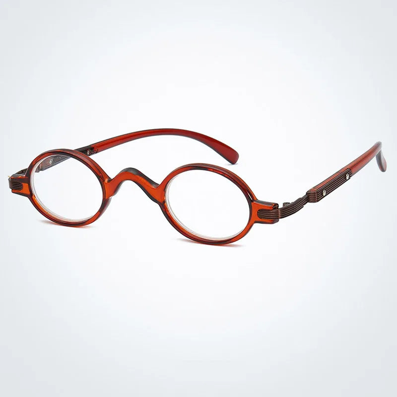 Small Round Reading Glasses Metal with Plastic Combination Frame Eyewear Stylish High Quality Readers +1.0 to +4