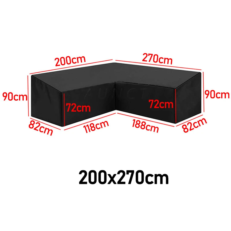 15 sizes Corner Outdoor Sofa Cover Garden Rattan Corner Furniture Cover V Shape L ShapeWaterproof Sofa Protect Set Dust Covers
