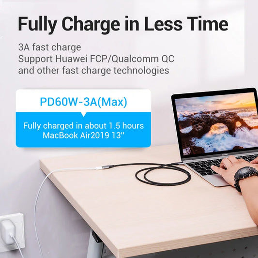 USB C Extension Cable Male to Female Type C Extender Cord Thunderbolt 3 4K Cable for MacBook Type C 3.1 Extension Cord