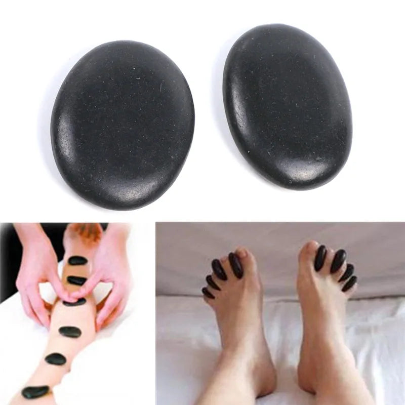 Black Natural Massage Stones Massage Lava Energy Massage Set Hot Spa Rock Basalt Body Beauty Health Care Stone