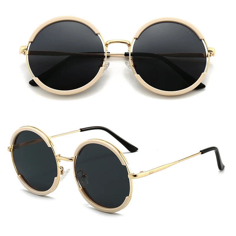 Round Frame Punk Style Polarized Sunglasses Metal Frame UV400 Unisex Fashion Eyewear