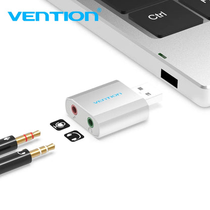 USB Sound Card USB Audio Interface headphone Adapter Soundcard for Mic Speaker Laptop PS4 Computer External Sound Card