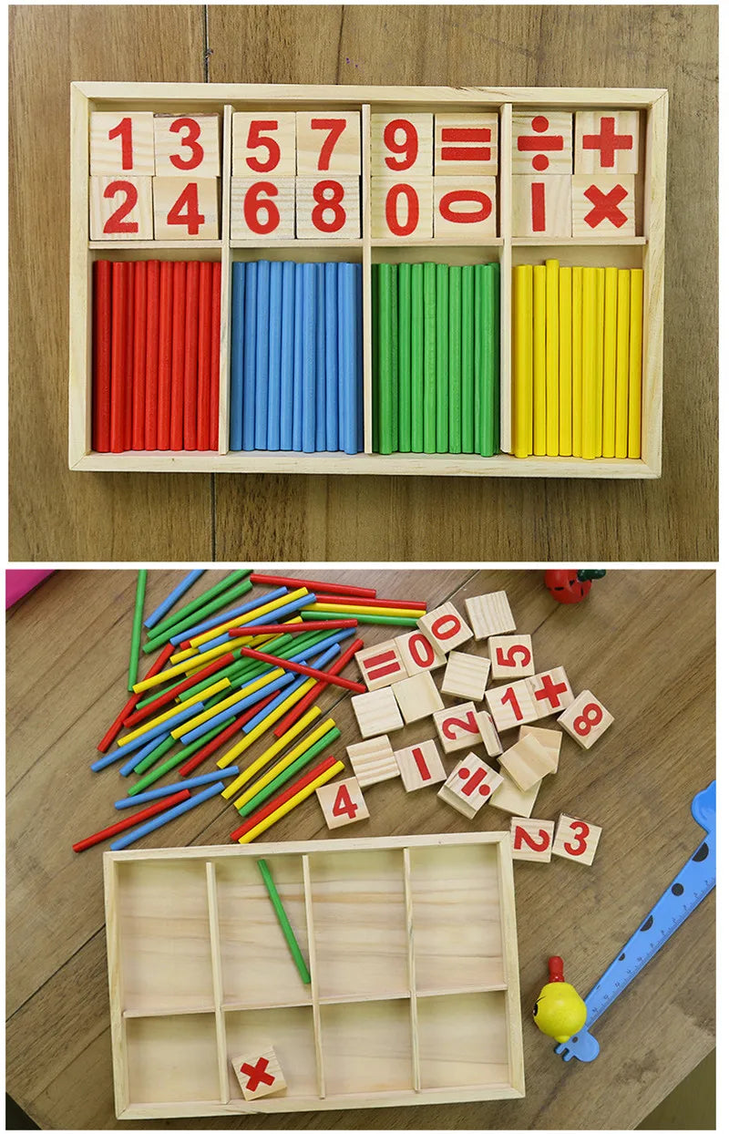 Learning math Wooden Educational Toys Digital Stick Montessori Teaching Aid Mathematics Enlightenment Knowledge