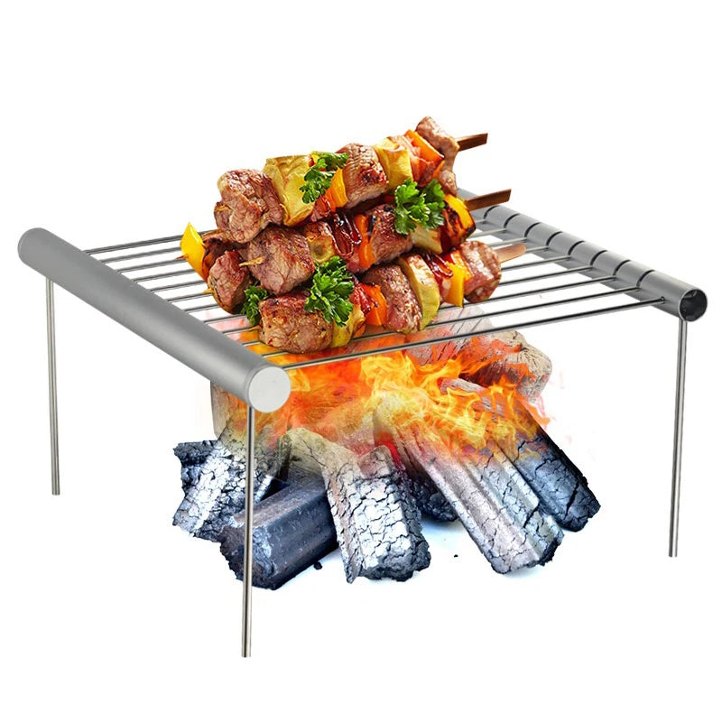 Portable Mini BBQ Grill Collapsible Stainless Steel BBQ Holder Folding BBQ Grill Barbecue Accessories For Home Outdoor Park Use