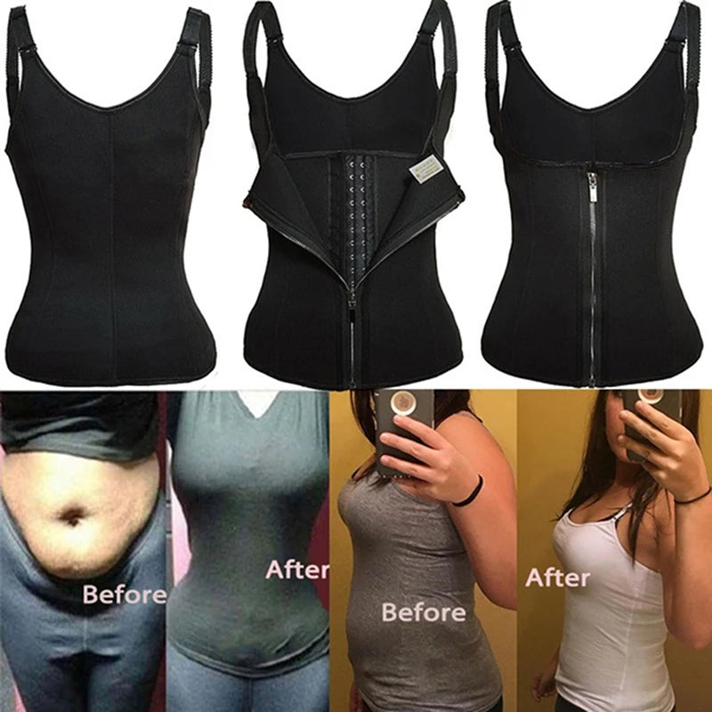 Neoprene Waist Trainer Corset Slimming Vest Sweat Sauna Suit Tank Top Curves Body Shaper for Weight Loss Shapewear