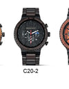 Watches Wooden Wrist Stop Watch Quartz Chronograph Luminous Hands Auto Date