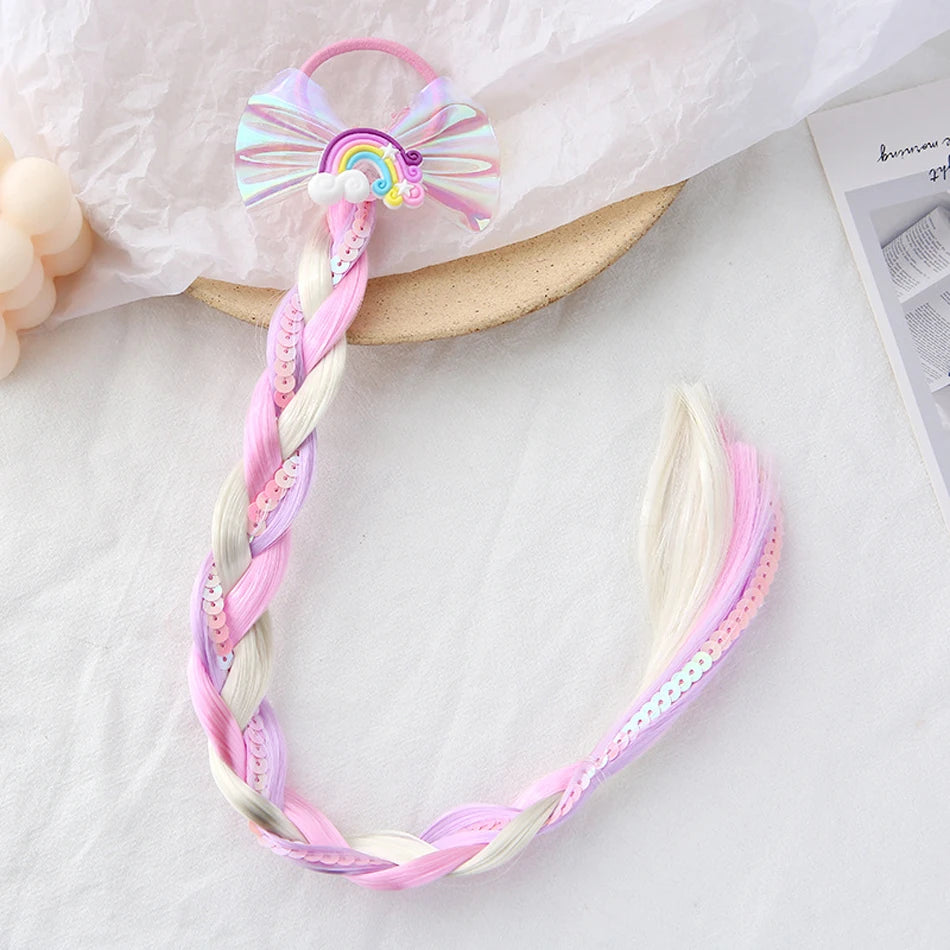 Princess Braid Elsa Headband Hairpiece Cosplay Braided Wigs for Elsa Dress Up Set for Toddler Girls Party Wedding Birthday