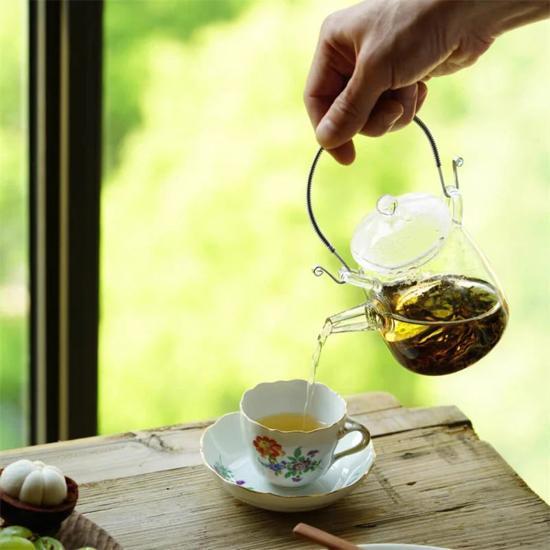 Japanese Handmade Heat Resistant Glass Teapot with Filter