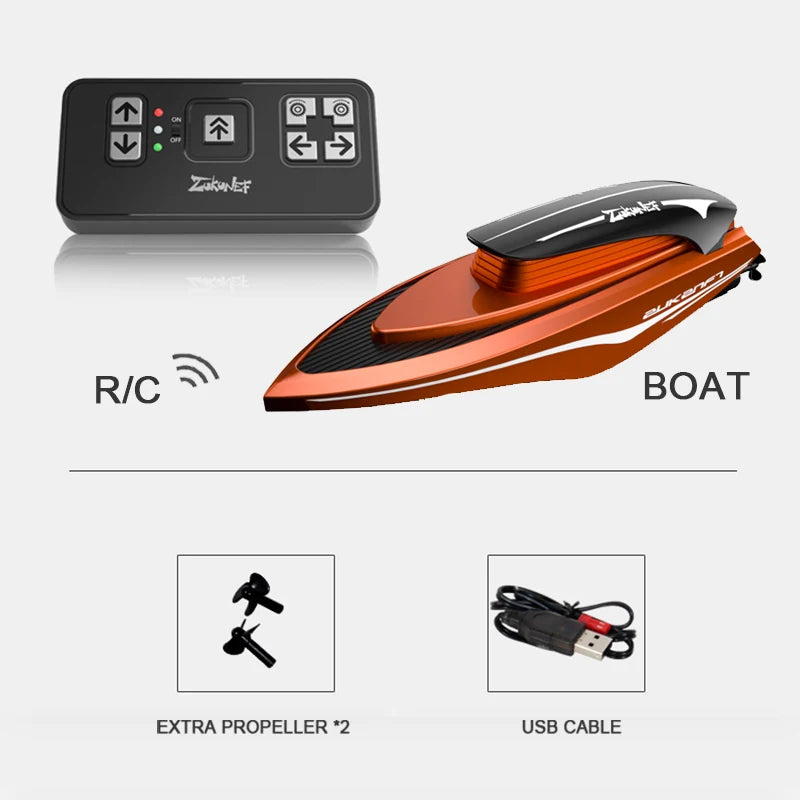Mini RC Boats High Speed Electronic Racing Remote Control  Ship  Competition Water Toys Gifts Led Light