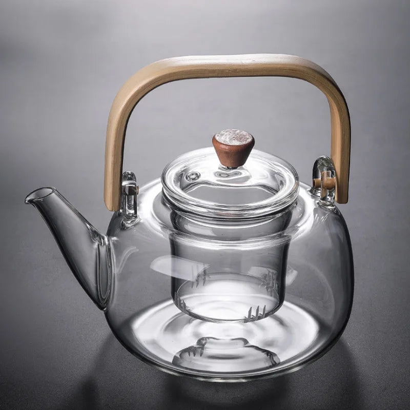 Borosilicate Glass Tea Pot with Filter Heat Resistant Thickened Japanese Style Tea Maker