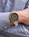 Wooden Watch Simple Casual Silicone Strap Quartz Wrist watch