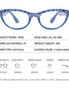 Reading Glasses Women Cat Eye Magnifying Old Flower Presbyopia Eyeglasses Frames 1.0 1.5 2.0 2.5 3.0