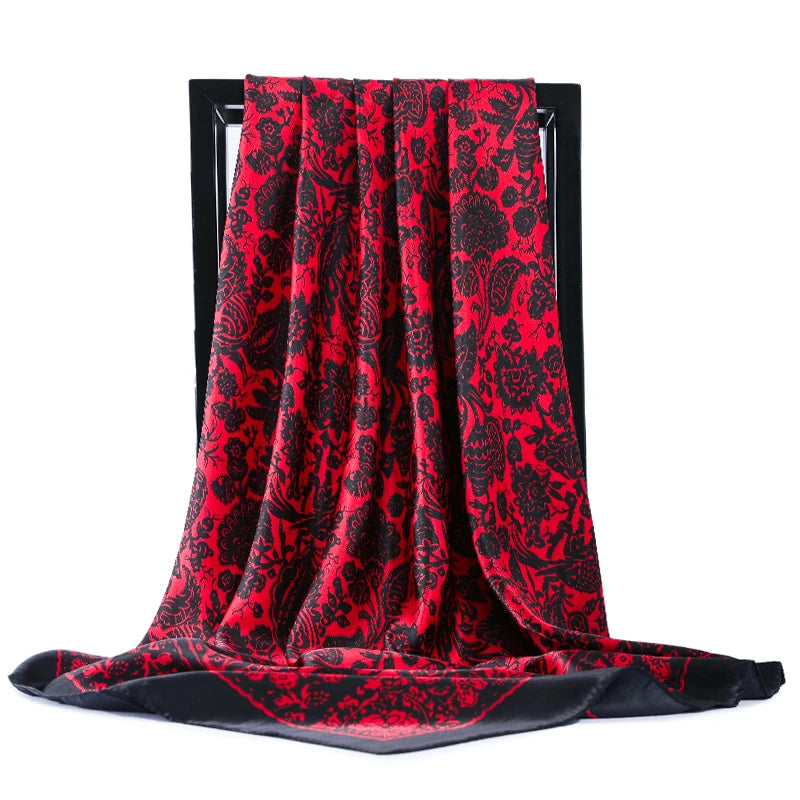 Scarves For Women Print Silk Satin Head Scarf Female Luxury Brand Square Shawl Large Hijab Scarfs