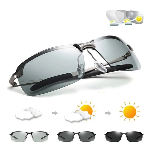 Photochromic Polarized Sunglasses Anti-UV Driving Eyewear Men