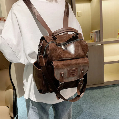 Backpack High Quality Youth PU Leather Backpacks School Shoulder Bag Bagpack