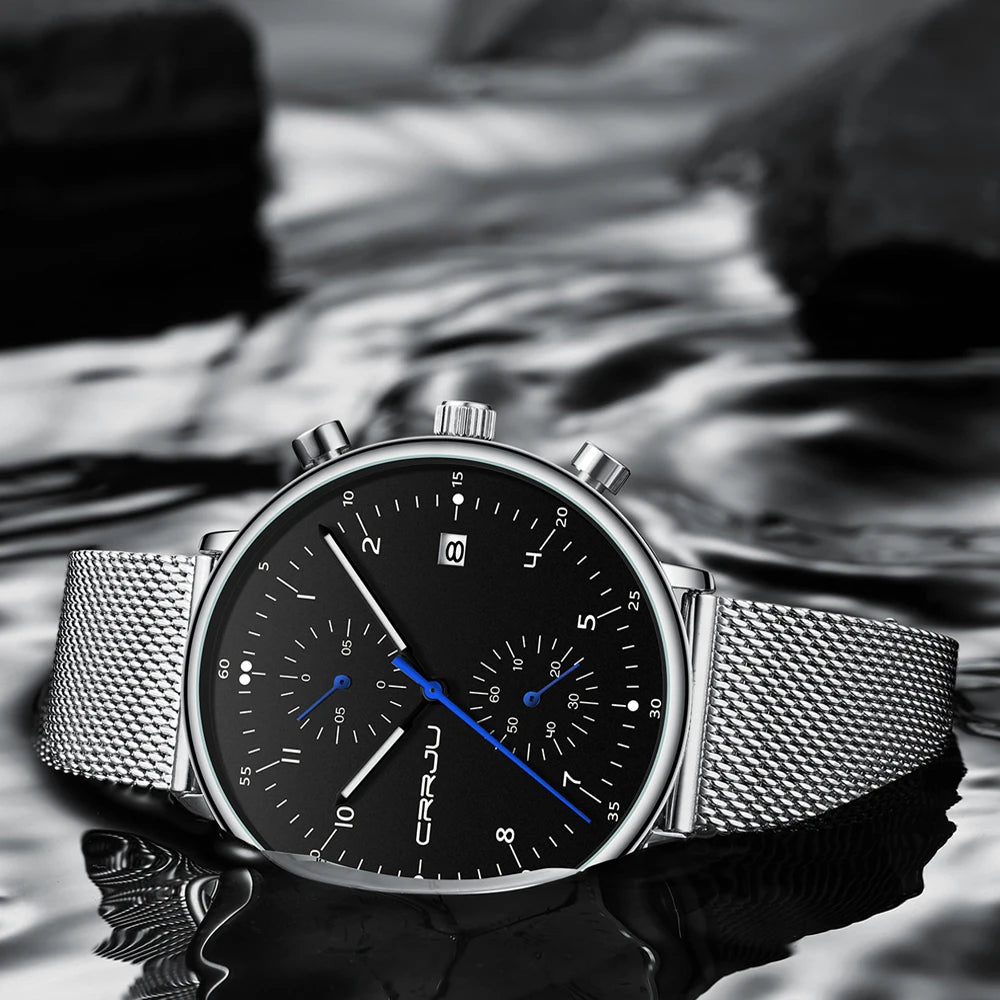 Mens Watch Top Luxury Brand Men Stainless Steel WristWatch Men's Military waterproof Date Quartz watches relogio masculino
