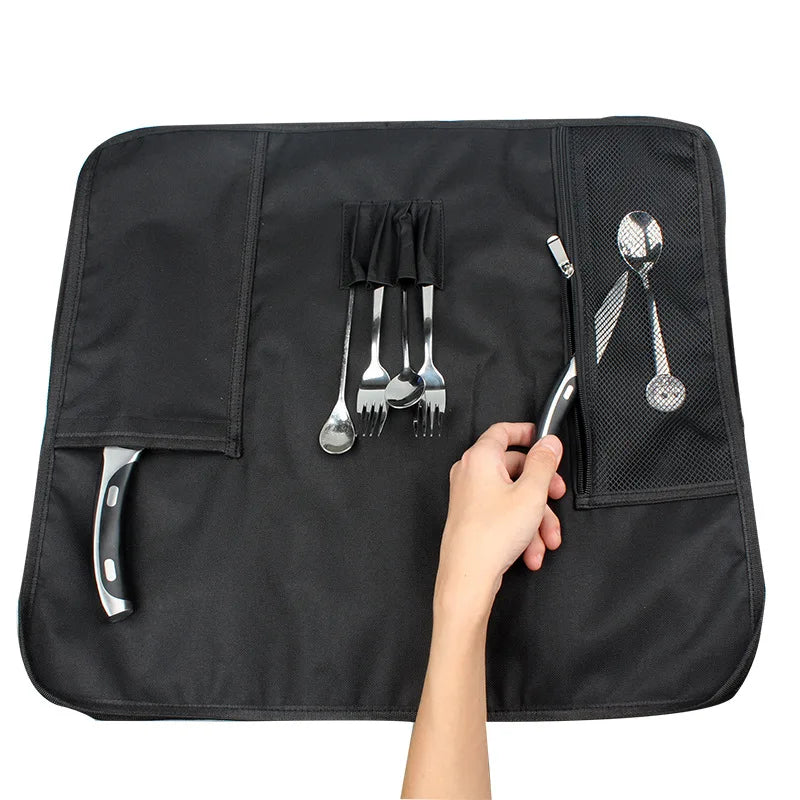 Durable Portable Multi-slot Knife Bag Carry Case Bag Oxford Outdoor Picnic Chef Utensils Storage Pocket Knives Roll Bag Tool