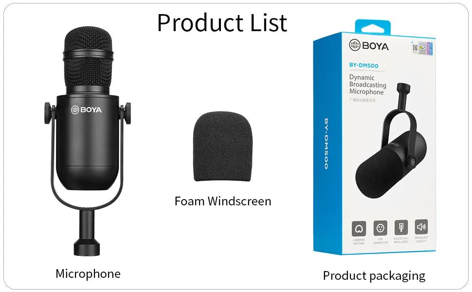 BY-DM500 Studio Gaming Microphone for Streaming Live Vocals Youtube Recording Blogging Podcasting XLR Dynamic Microphone