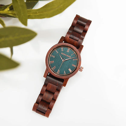 Watches for Women Luxury Casual Quartz Wristwatch Ladies Female Waterproof Party Mother's Day Gift Green sandalwood