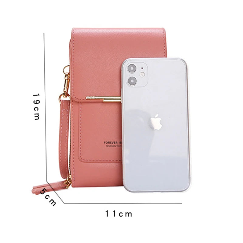 Luxury Designer Bag Soft Leather Wallet Touch Screen Cell Phone Purse Fashion Crossbody Shoulder Bag